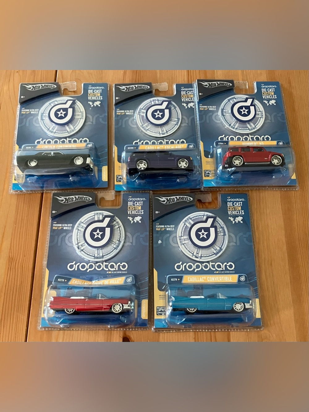 NEW Lot of 5 Hot Wheels Dropstars Cadillac Escalade, Coupe De VilleDie-Cast 1:50